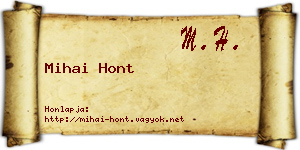 Mihai Hont névjegykártya
